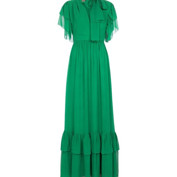 Gucci Women's Green Chiffon Organdy Maxi Dress - Picture 5 of 8